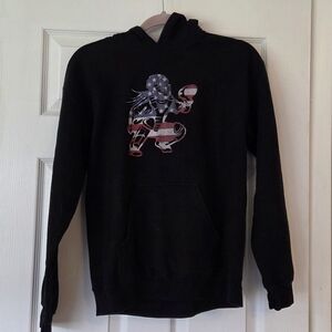 Gildan Black Hoodie with Patriotic Graphic